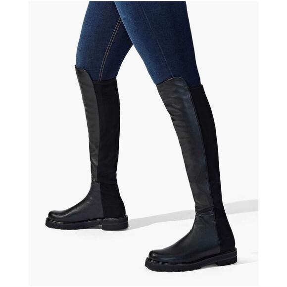Stuart Weitzman Black 5050 Lift Over The Knee Boot Size 7.5 Leather Platform New - Picture 12 of 16